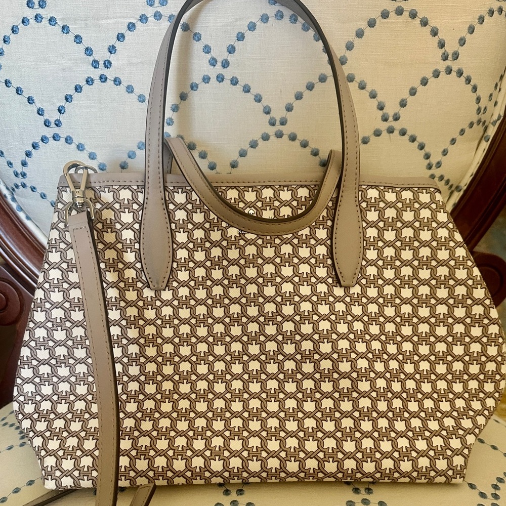 Kate Spade Cream and Brown Crossbody/Mini Tote Bag